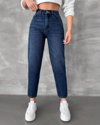 Women Mid Rise Mom Jeans