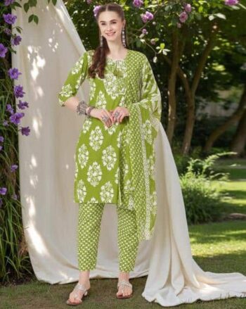 Women Embroidered Straight Kurta Set