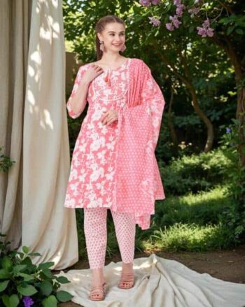 Women Floral Flared Kurta Set