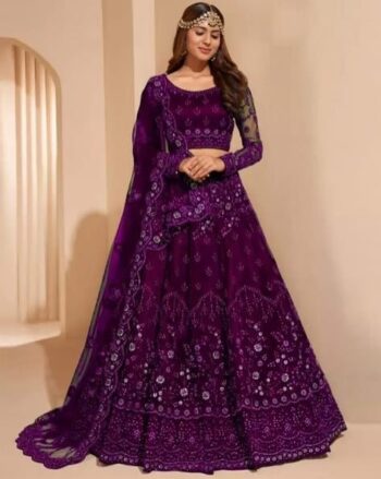 Women Embellished Flared Lehenga Choli Set with Dupatta