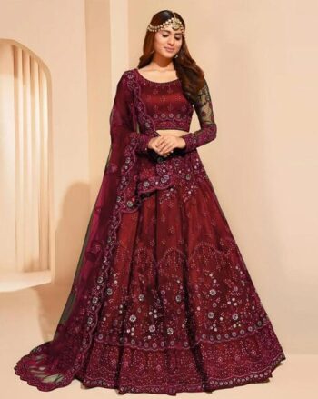 Women Embroidered Flared Lehenga Choli Set