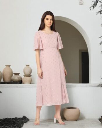 Women Foil Print A-Line Dress
