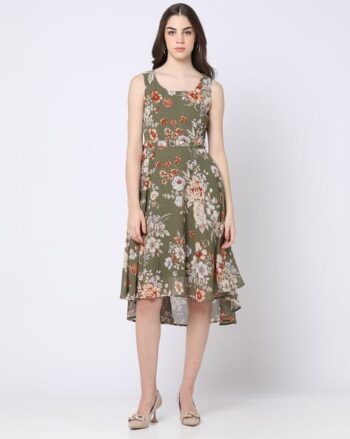 Floral Print Fit & Flare Dress