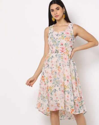 Floral Print Fit & Flare Dress