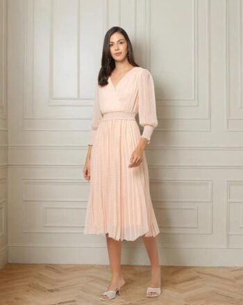 Women Swiss-Dot Fit & Flare Dress
