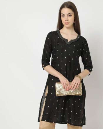 Embroidered Straight Kurta