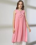 Women Embroidered Yoke Tunic