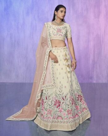 Embroidered Kalidar Lehenga Choli Set with Dupatta
