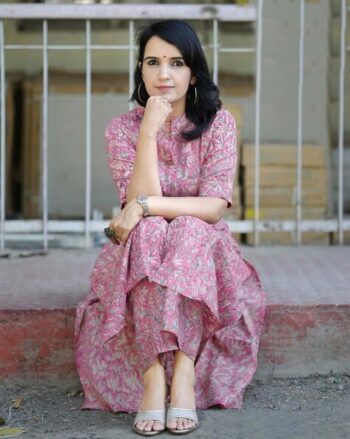 Floral Print A-Line Kurta Set