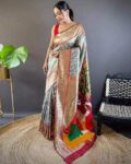 Women Floral Woven Banarasi Silk Saree