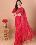 Women Chiffon Bandhani Saree