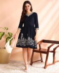 Women Embroidered Fit & Flared Dress