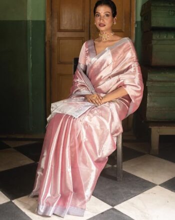 Women Handloom Tissue Silk Saree
