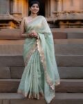 Women Banarasi Silk Saree with Contrast Border