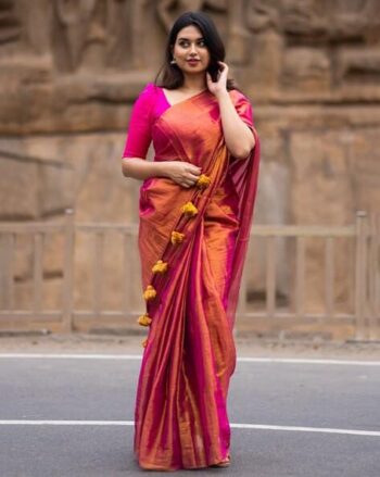 Cotton Saree with Tassels