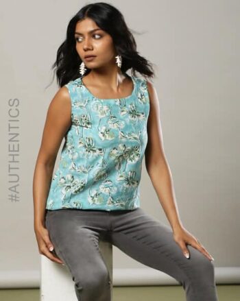 Handblock Print Cotton Straight Top