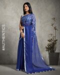 Handloom Hand Embroidered Linen Saree