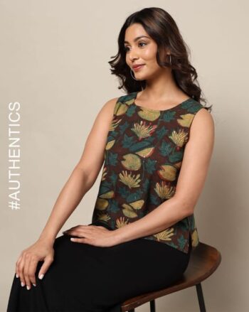 Handblock Print Cotton Relaxed Fit Top