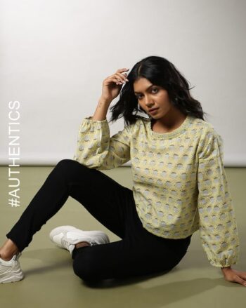 Handblock Print Cotton Straight Top