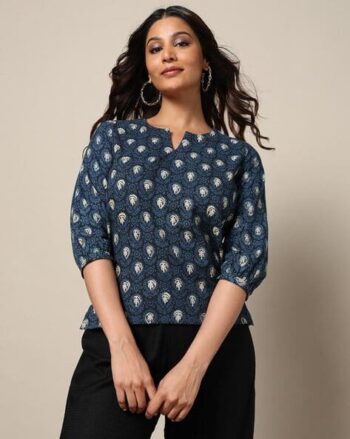 Sanganeri Handblock Print Cotton Top