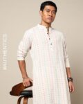 Woven South Cotton Dobby Long Kurta with Side Pocket