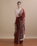 Women Geometric Print Pure Cotton Mulmul Saree