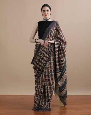 Women Floral Print Pure Cotton Saree