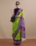 Women Geometric Print Pure Cotton Mulmul Saree
