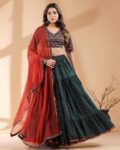 Women Ethnic Motifs Printed Tiered Lehenga Choli with Dupatta