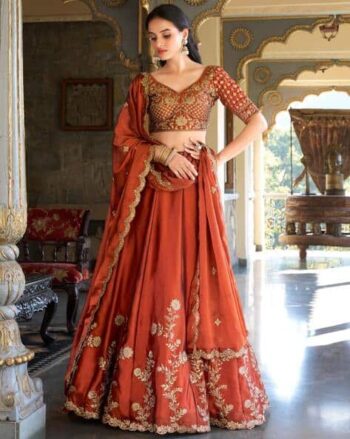 Embroidered Lehenga Choli Set with Dupatta