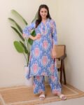 Women Embroidered Straight Kurta Set