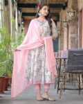 Women Embroidered Anarkali Kurta Suit Set