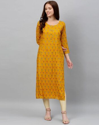 Floral Print Straight Kurta