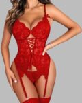 Women Lace Babydoll & Panties Set