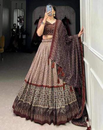 Women Indian Lehenga Choli Set with Dupatta