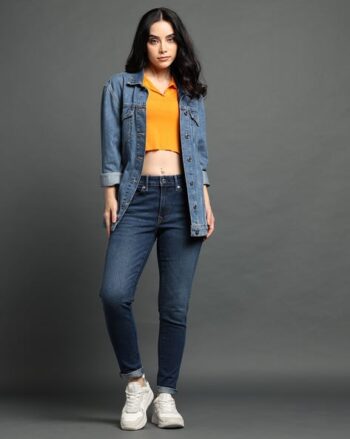Women Lightly Washed Mid-Rise 711 Skinny Jeans