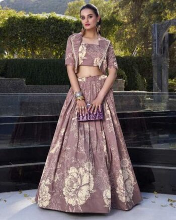 Women Floral Print Lehenga Choli Set