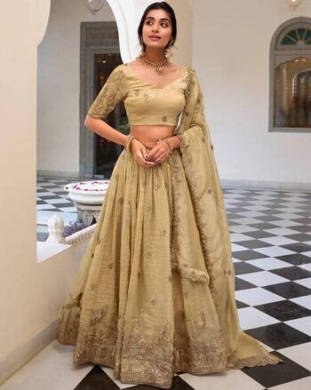 Women Embroidered Flared Lehenga Choli Set