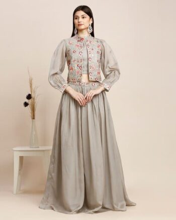 Women Embroidered Flared Lehenga Choli Set