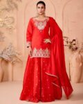 Women Embroidered Straight Kurta Suit Set