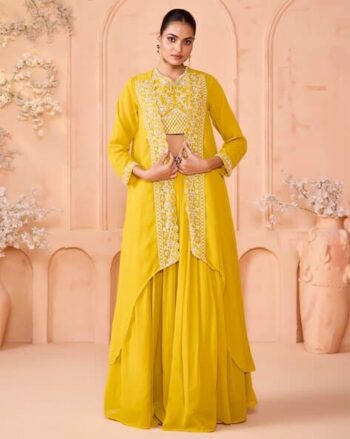 Women Embellished Lehenga Choli Set with Shrug
