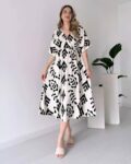 Women Leaf Print Fit & Flare Dress