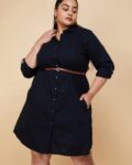 Women Button-Down  Mini Shirt Dress