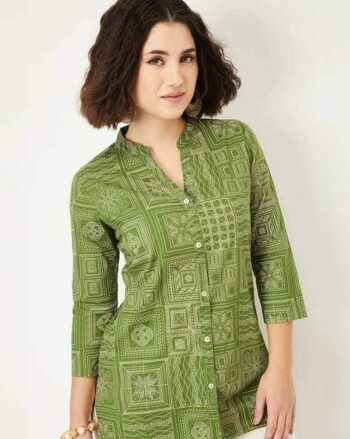 Women Printed Straight Short Kurti