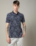 Men Floral Print Slim Fit Polo T-Shirt