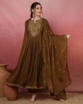 Women Embroidered Anarkali Kurta Suit Set