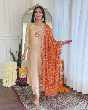 Women Embroidered Straight Kurta Suit Set