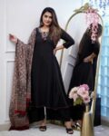 Women Embroidered A-Line Kurta with Pants & Dupatta
