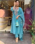 Women Embroidered Flared Kurta Set