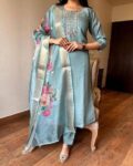 Women Embroidered Straight Kurta Set